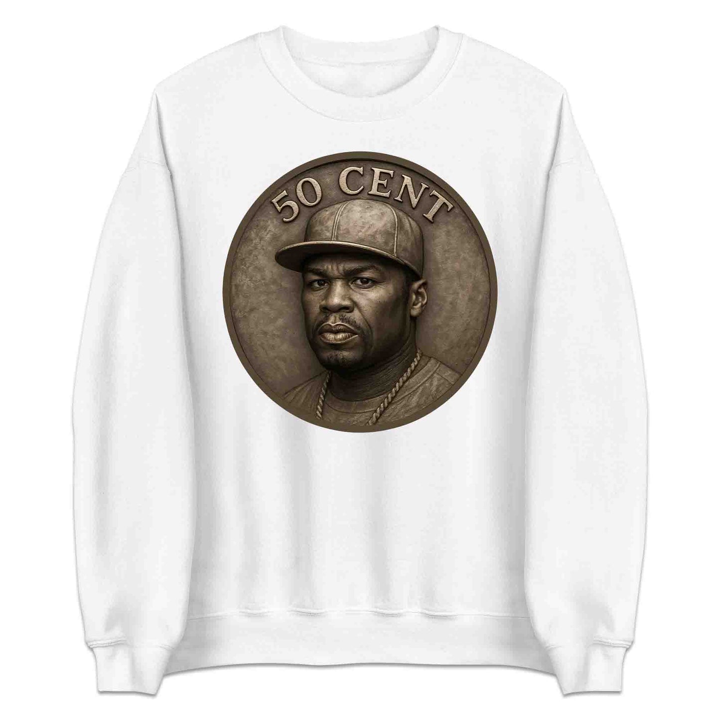 50 Cent Coin Rap Parody T-Shirt, Jumper & Hoodie – Funny Hip Hop Meme with Vintage Rap Legend Style for Urban Music Fans | PRODUCT CODE: FYTCNRLG