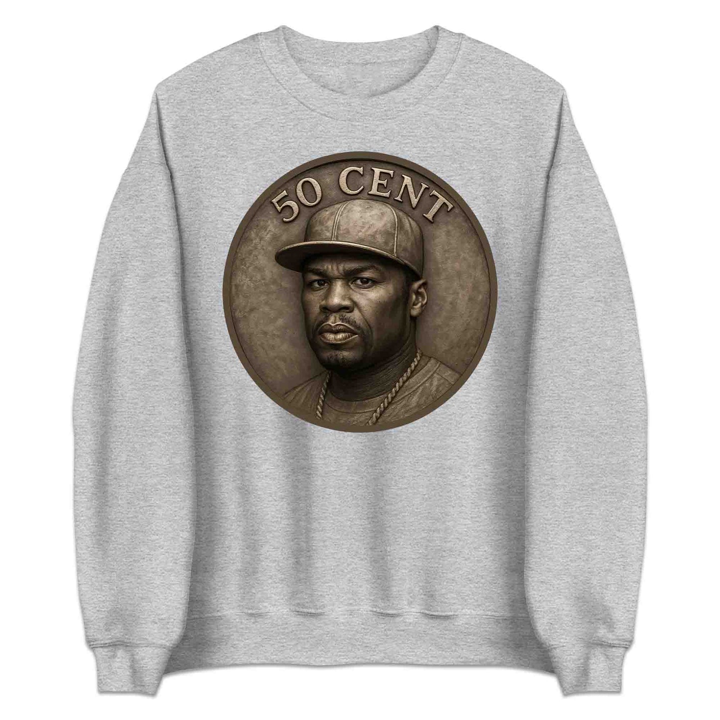 50 Cent Coin Rap Parody T-Shirt, Jumper & Hoodie – Funny Hip Hop Meme with Vintage Rap Legend Style for Urban Music Fans | PRODUCT CODE: FYTCNRLG