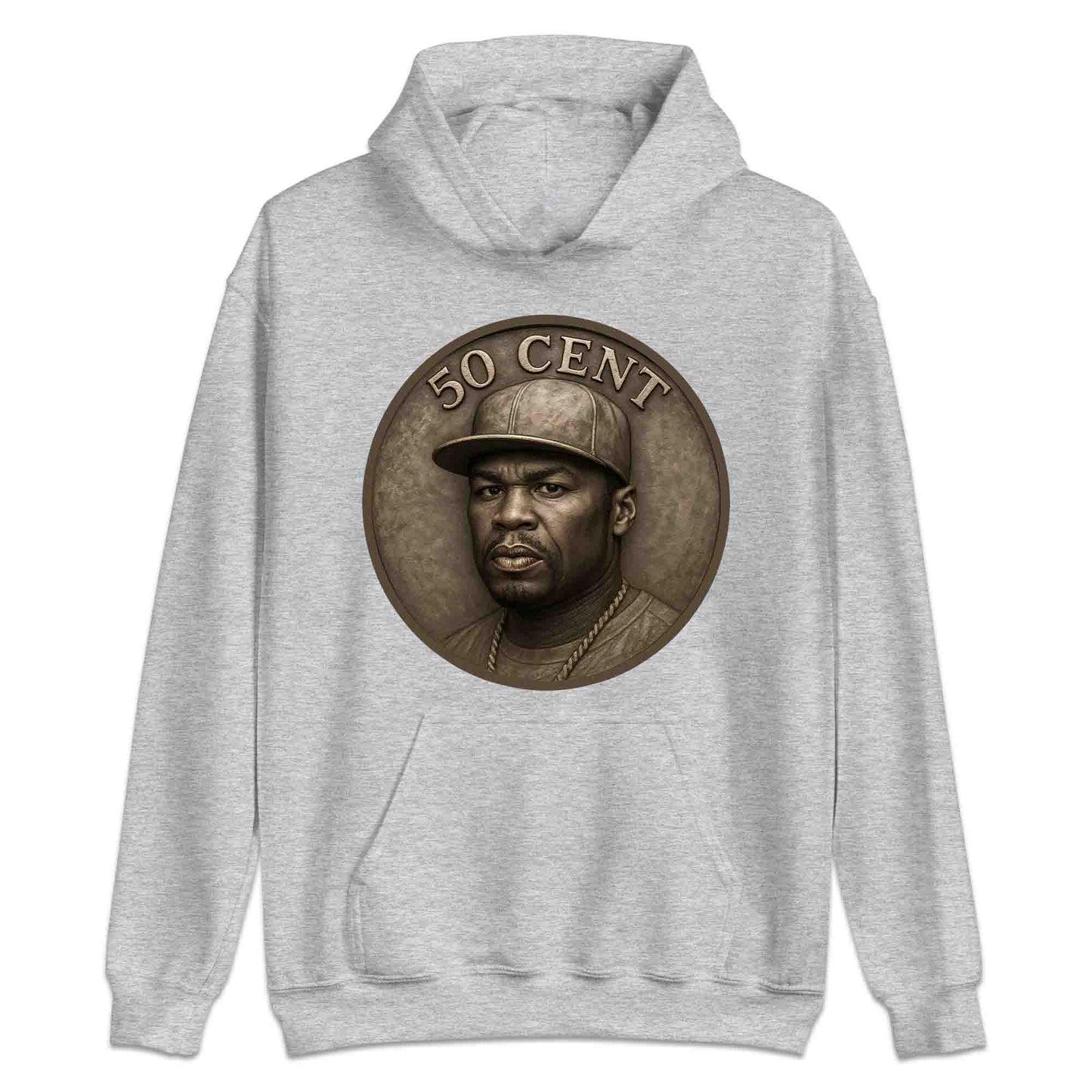50 Cent Coin Rap Parody T-Shirt, Jumper & Hoodie – Funny Hip Hop Meme with Vintage Rap Legend Style for Urban Music Fans | PRODUCT CODE: FYTCNRLG