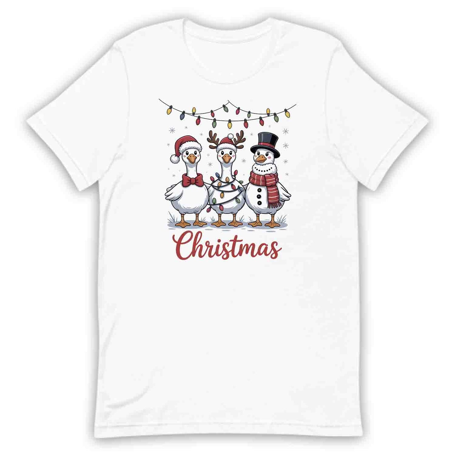 Christmas Geese T-Shirt, Holiday Goose Family Sweatshirt, Festive Santa Hoodie | PRODUCT CODE: GCSBVCSAX