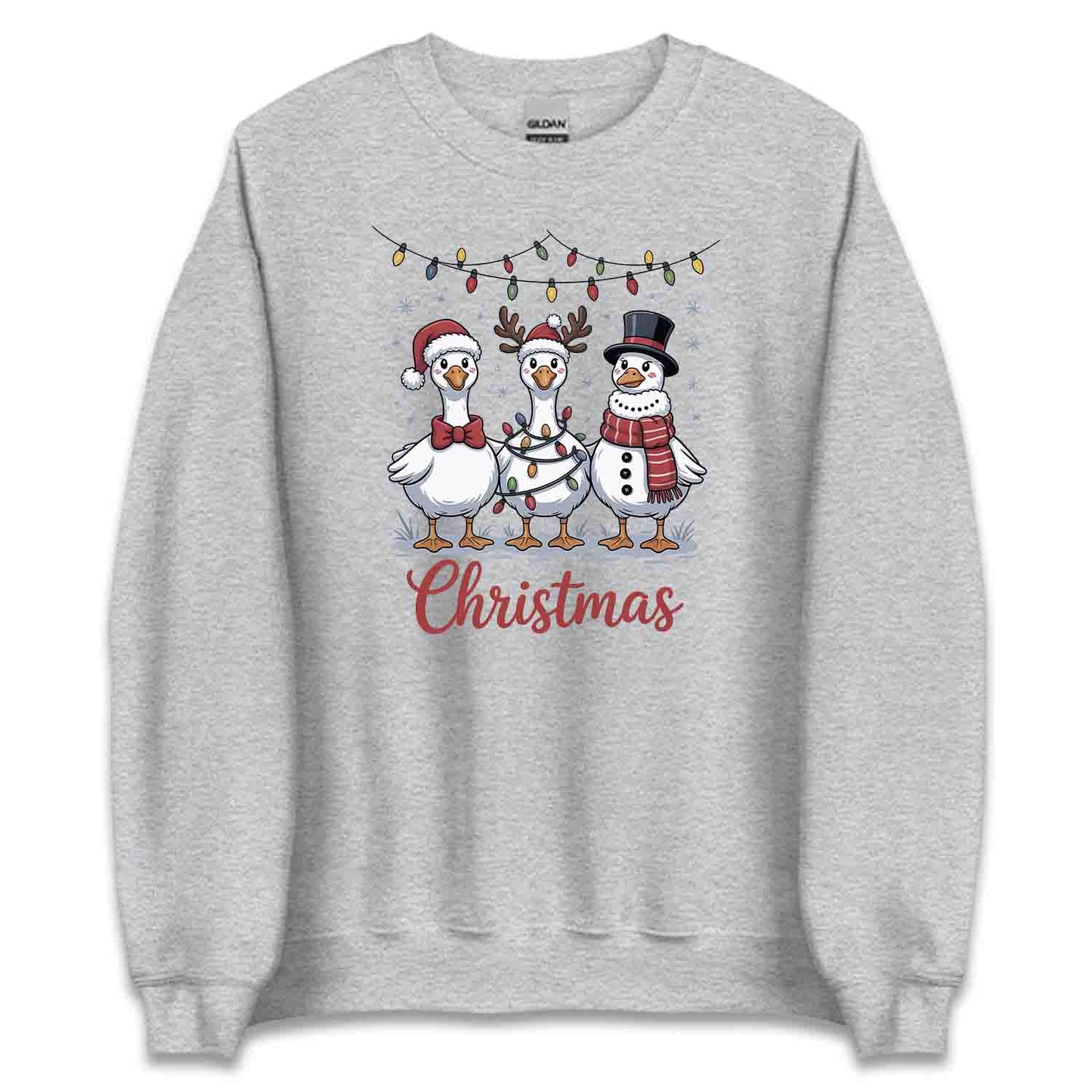 Christmas Geese T-Shirt, Holiday Goose Family Sweatshirt, Festive Santa Hoodie | PRODUCT CODE: GCSBVCSAX