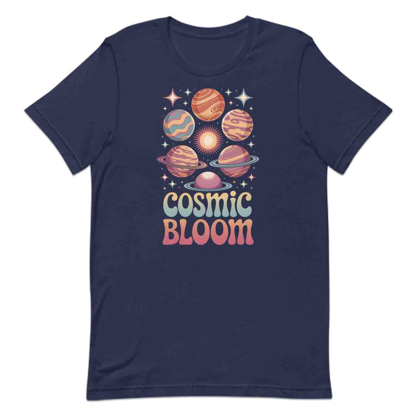 Groovy Cosmic Bloom T-Shirt, Retro Space Sweatshirt, Psychedelic Planet Hoodie | PRODUCT CODE: GKQHGWE