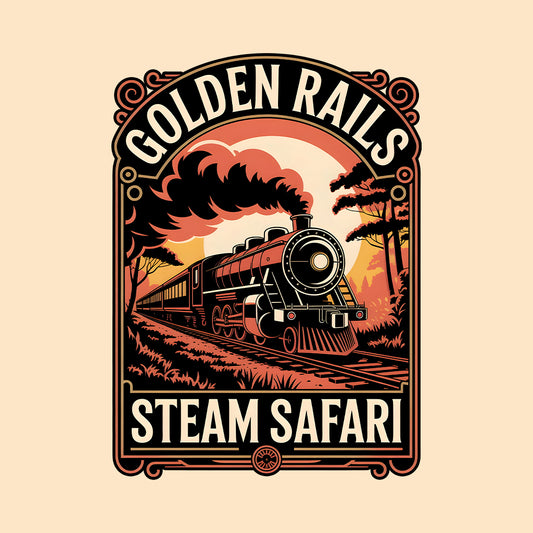 Golden Rails Train T-Shirt, Vintage Locomotive Sweatshirt, Retro Railway Hoodie | PRODUCT CODE: GLCNMASDYF