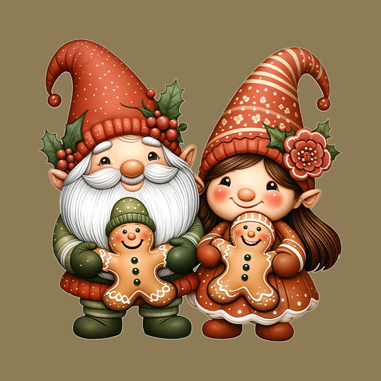 Christmas Gingerbread Gnomes Festive Xmas | PRODUCT CODE: GNMBRDCKOSIE