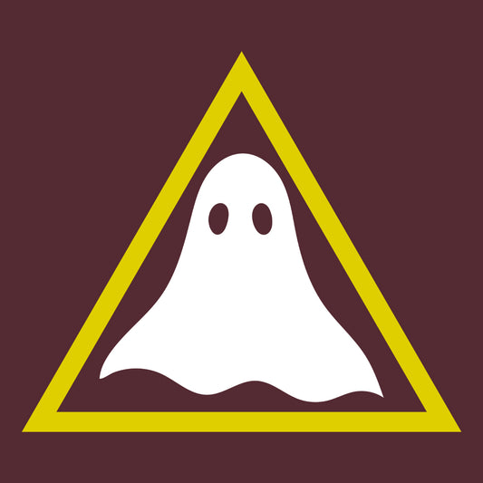 Funny Ghost Warning Sign Kids T-Shirt, Jumper & Hoodie – Spooky Haunted Hazard for Halloween & Paranormal Lovers | PRODUCT CODE: GNSDAKAS