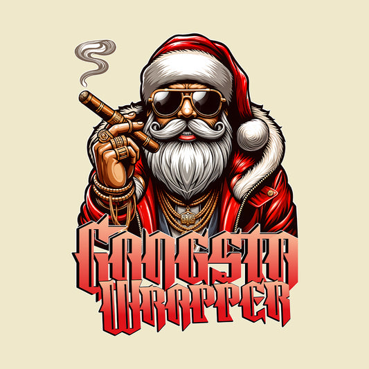 Gangsta Wrapper Christmas Santa Claus Smoking Cigar Xmas | PRODUCT CODE: GNSTWRPSMK