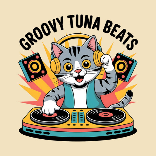 Groovy DJ Cat T-Shirt, Turntable Kitty Sweatshirt, EDM Music Hoodie | PRODUCT CODE: GRBVYKJSDN