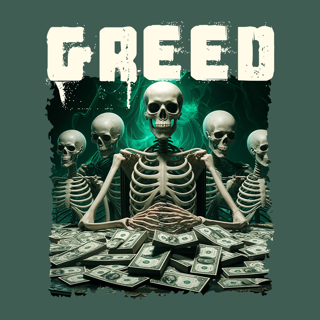 Vintage Y2k Greed Skeleton Dollar Bills | PRODUCT CODE: GRDESKLTNO