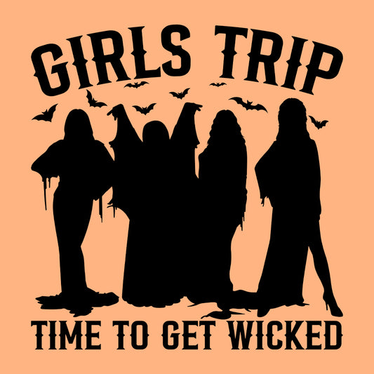 Vintage Halloween Girl's Trip Salem Time To Get Wicked | PRODUCT CODE: GRLRIPTSME
