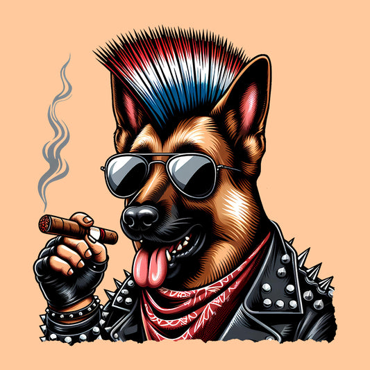 German Shepherd Dog with Sunglasses & Cigar | PRODUCT CODE: GRMNSHPDKP