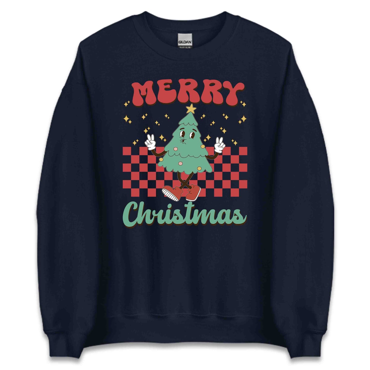 Groovy Christmas Tree Retro Xmas Festive Vibes | PRODUCT CODE: GRVYOCHRMTEX