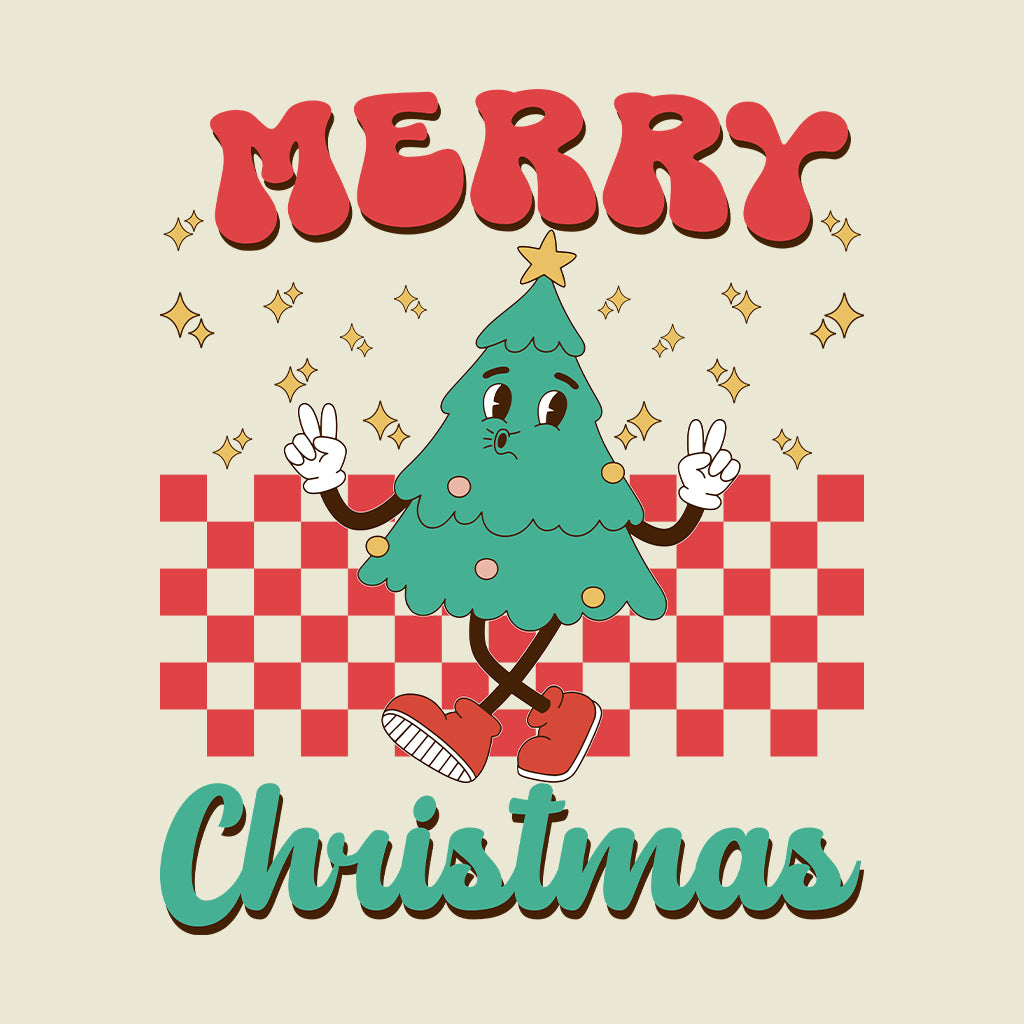 Groovy Christmas Tree Retro Xmas Festive Vibes | PRODUCT CODE: GRVYOCHRMTEX
