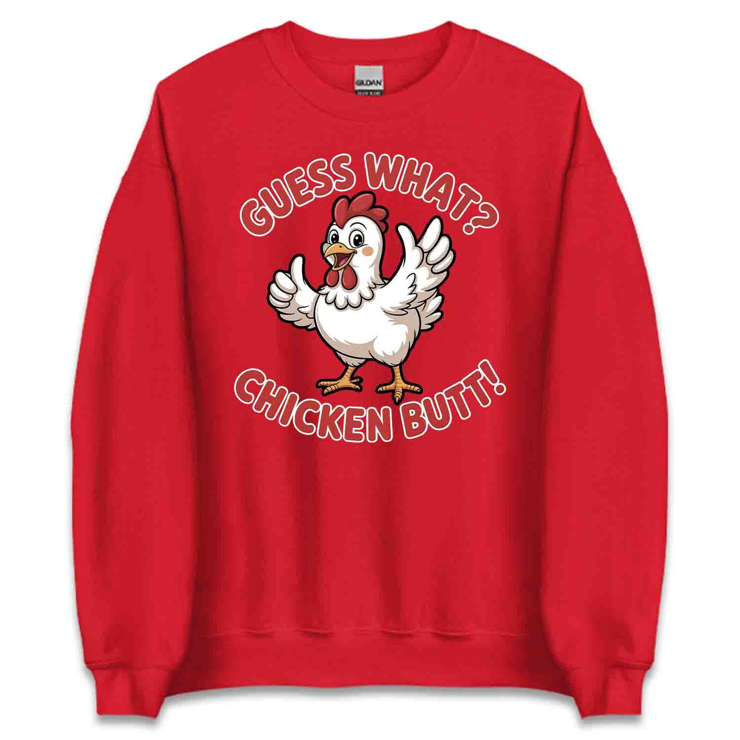 Guess What? Chicken Butt T-Shirt, Funny Farm Sweatshirt, Hilarious Chicken Hoodie | PRODUCT CODE: GSOIWQENB
