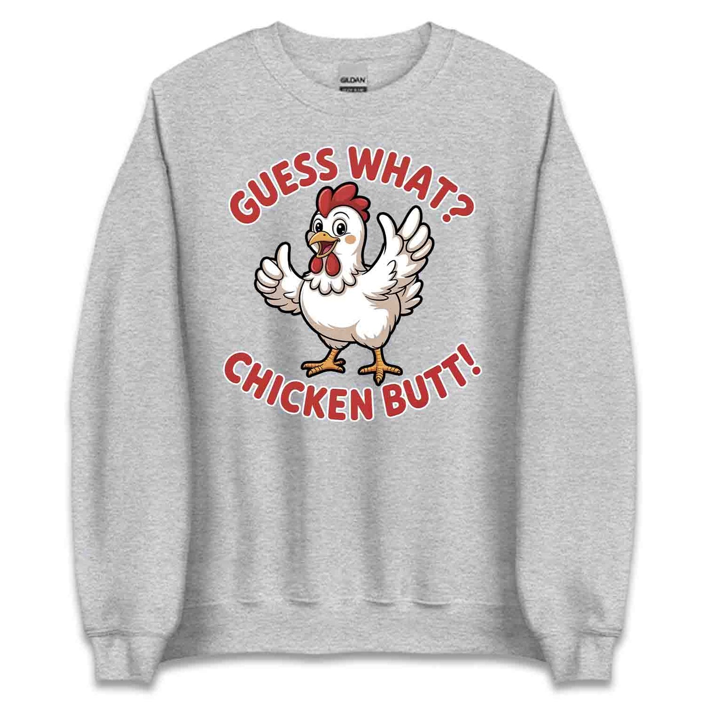 Guess What? Chicken Butt T-Shirt, Funny Farm Sweatshirt, Hilarious Chicken Hoodie | PRODUCT CODE: GSOIWQENB