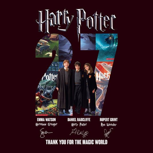 Harry Potter Book Series 27th Anniversary Kids T-Shirt, Jumper & Hoodie – Golden Trio & Wizarding World Tribute for Literary Magic Fans | PRODUCT CODE: HASDNWE