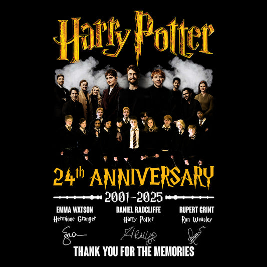 Harry Potter 24th Anniversary T-Shirt, Jumper & Hoodie – Relive the Magic (2001–2025) with Cast Tributes & Wizarding World Style | PRODUCT CODE: HJEWRINA