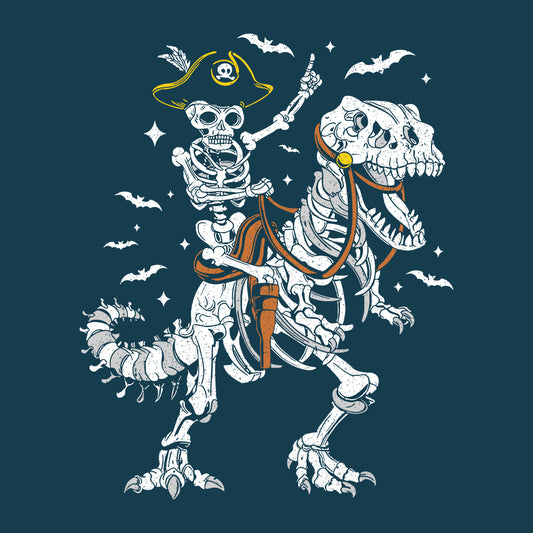 Halloween Pirate Skeleton Riding Dinosaur Funny Trex Pirate | PRODUCT CODE: HLDNSPRTXRS