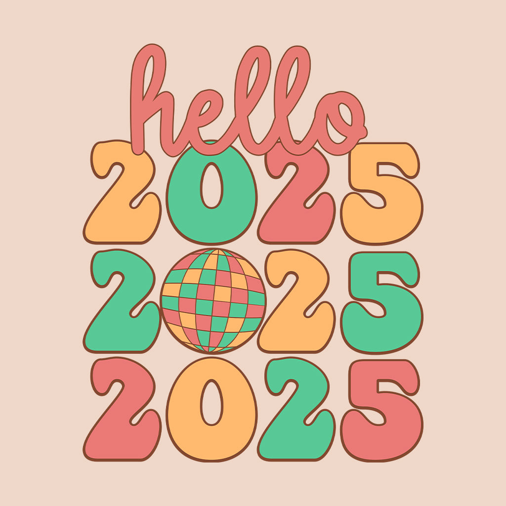 Hello 2025 Happy New Year Vintage Disco Ball NYE | PRODUCT CODE: HLOTWNFVEHP
