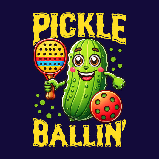 Hilarious Pickleball Cartoon Funny Pickle Ballin | PRODUCT CODE: HLRUSPCKBLCA