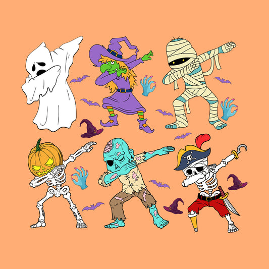 Halloween Dabbing Spooky Characters Pumpkin Skeleton Costume | PRODUCT CODE: HLWDBNGIS