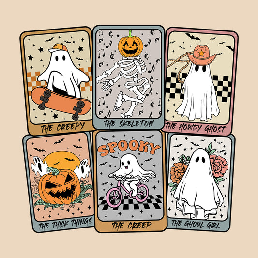 Retro Halloween Ghost Tarot Cards Spooky Ghostly Season | PRODUCT CODE: HLWGSOTHR