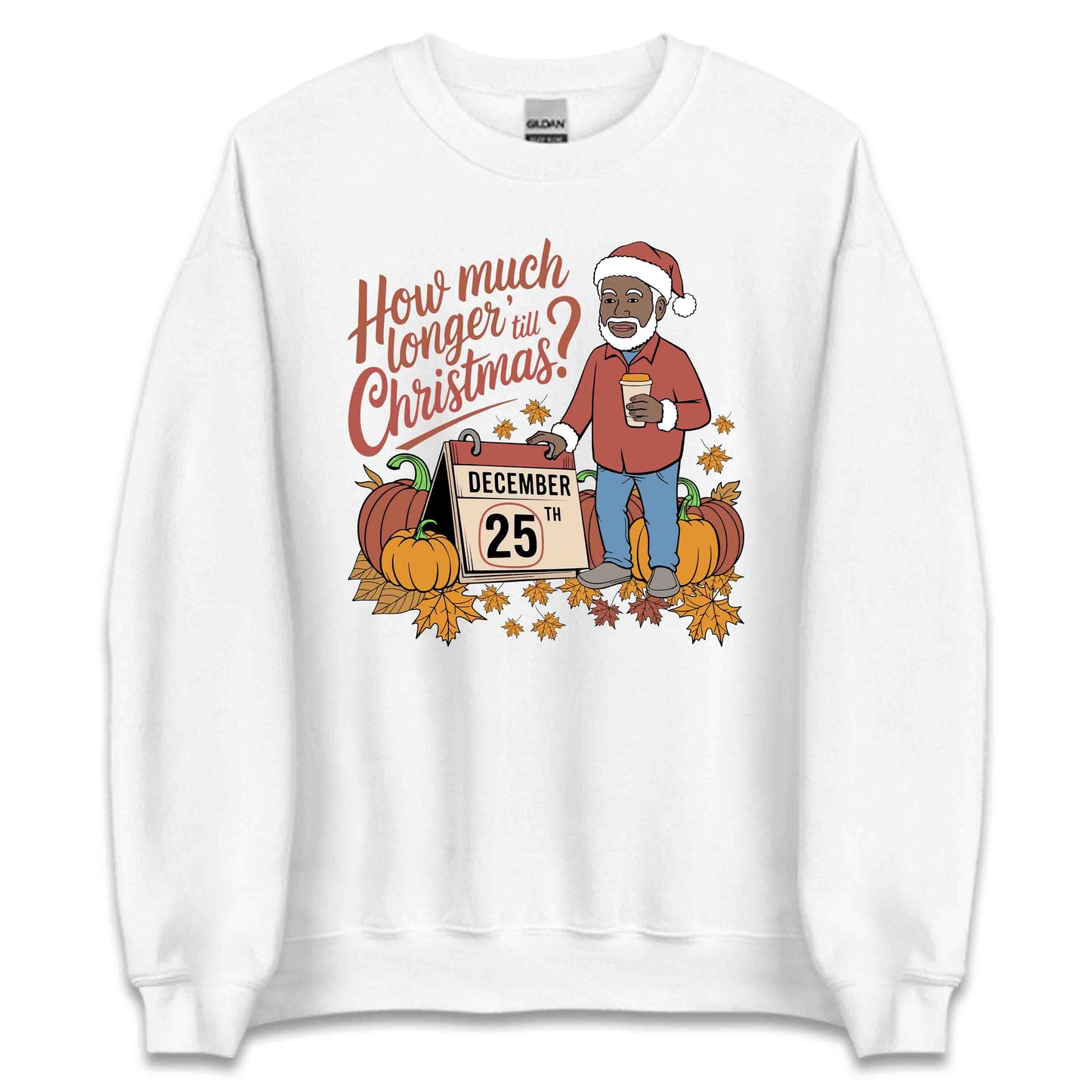 How Much Longer Till Christmas Xmas Black Santa with Coffee | PRODUCT CODE: HMCWLNGRXA