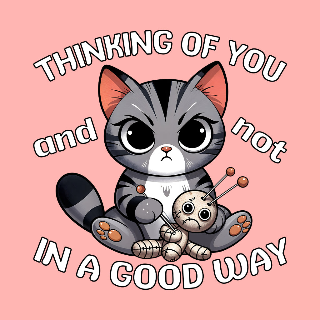 Humorous Cat with Toy Thinking of You and Not in a Good Way | PRODUCT CODE: HMRCTWYOHK
