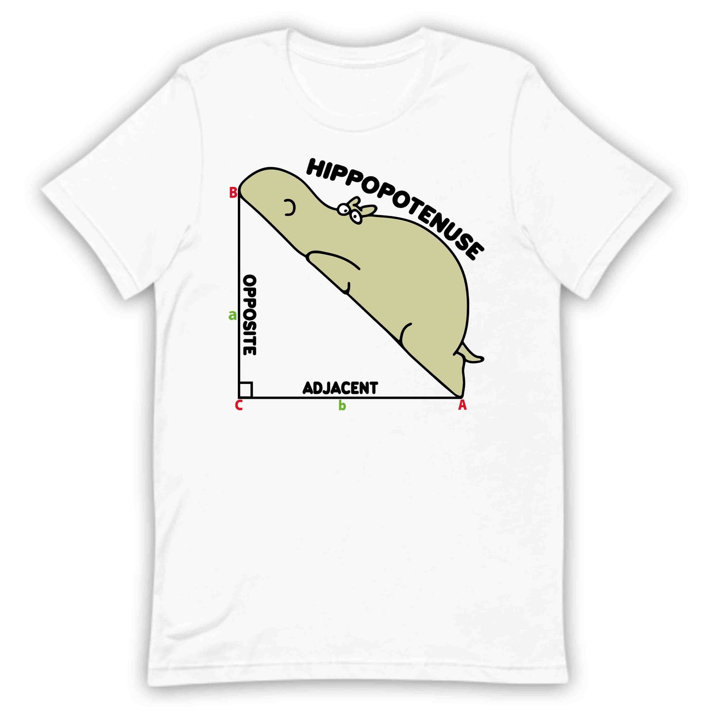Hippopotenuse Math Pun Funny Geometry Nerdy Pythagorean Theorem Hippo Right Triangle | PRODUCT CODE: HOEWBSIYWA