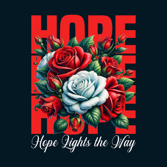 Hope Lights the Way Inspirational Red and White Roses Motivational Floral | PRODUCT CODE: HPEOLGHTWYMS