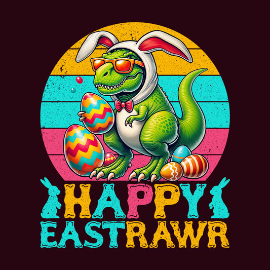 Happy East-Rawr Easter Dino Bunny Hilarious T-Rex | PRODUCT CODE: HPESTWRADNIB