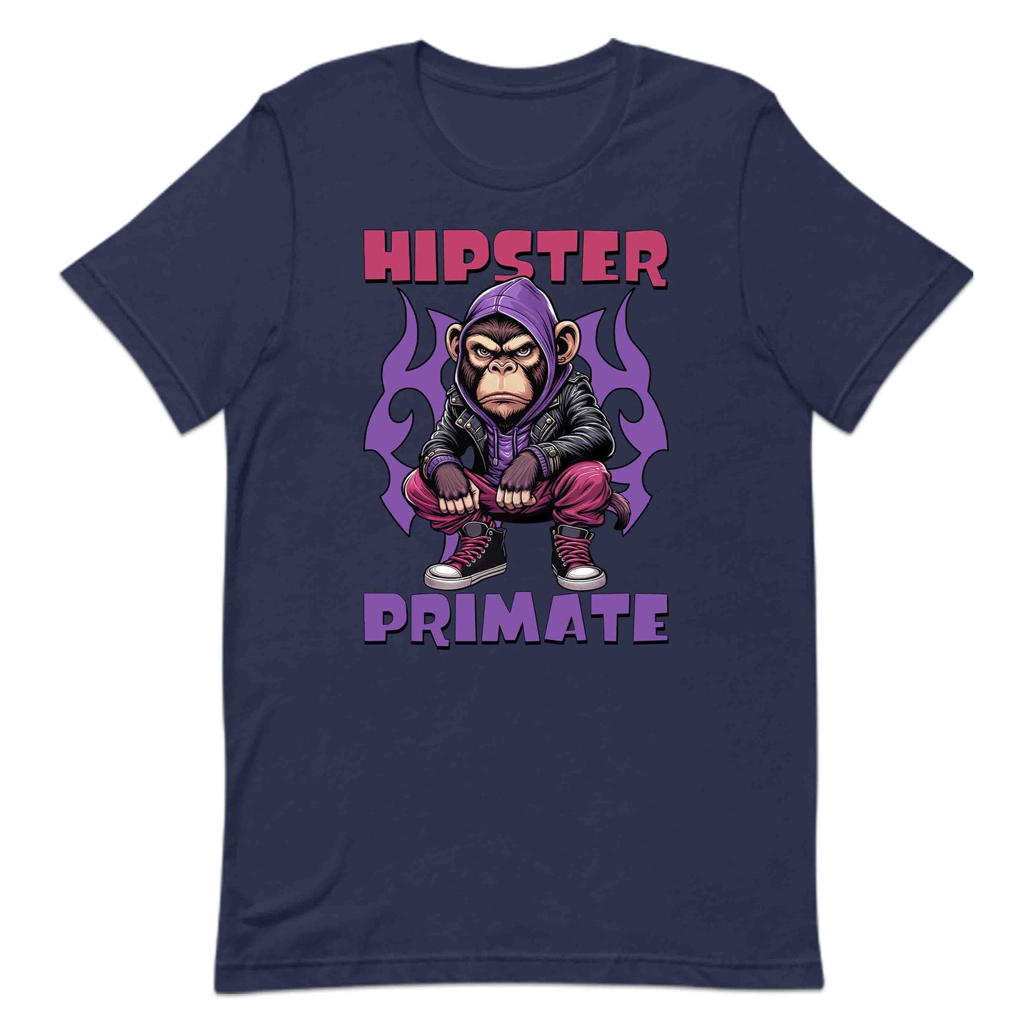 Hipster Primate Gorilla in Leather Jacket & Hoodie Iconic Urban Streetwear | PRODUCT CODE: HPSTRSWNTQYC