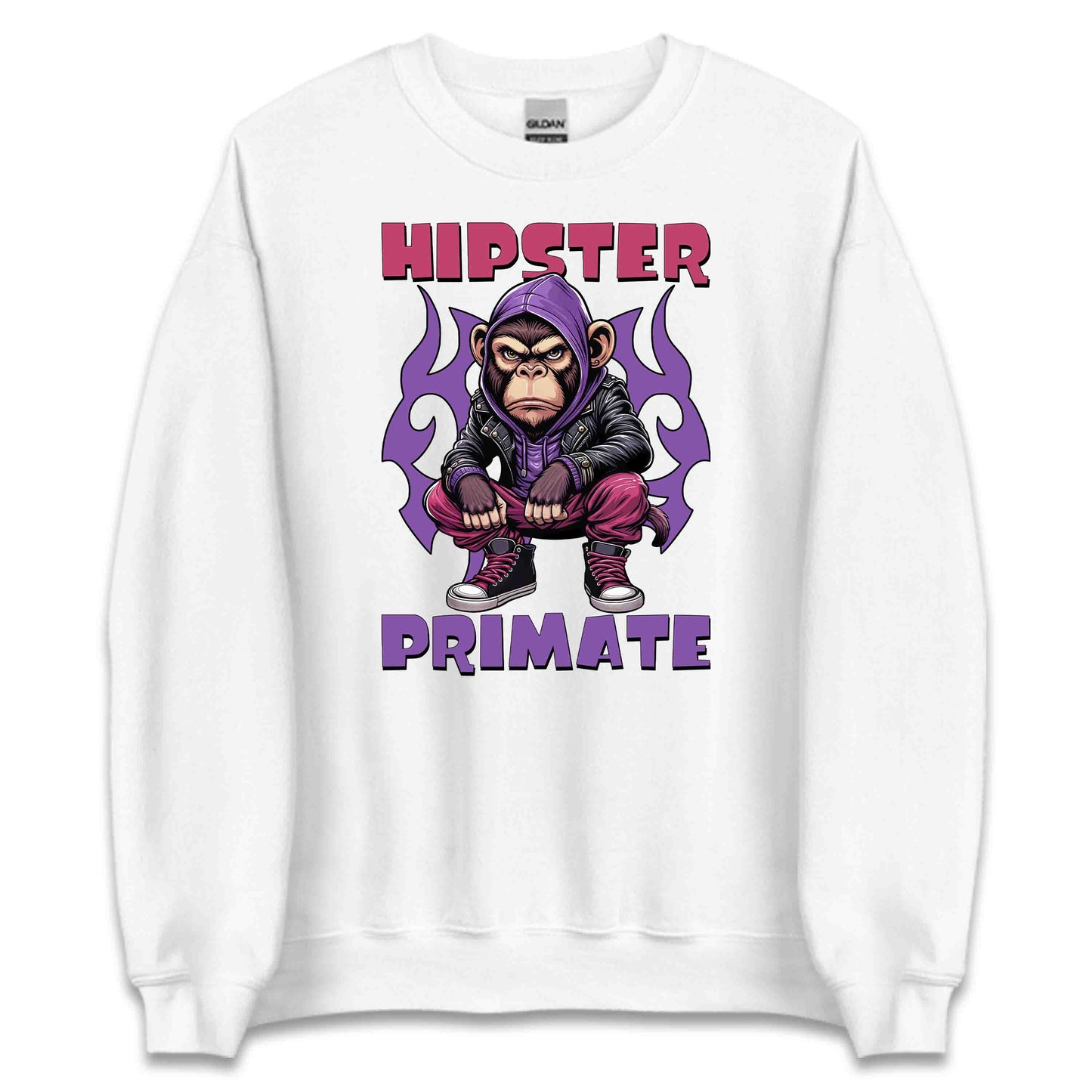 Hipster Primate Gorilla in Leather Jacket & Hoodie Iconic Urban Streetwear | PRODUCT CODE: HPSTRSWNTQYC
