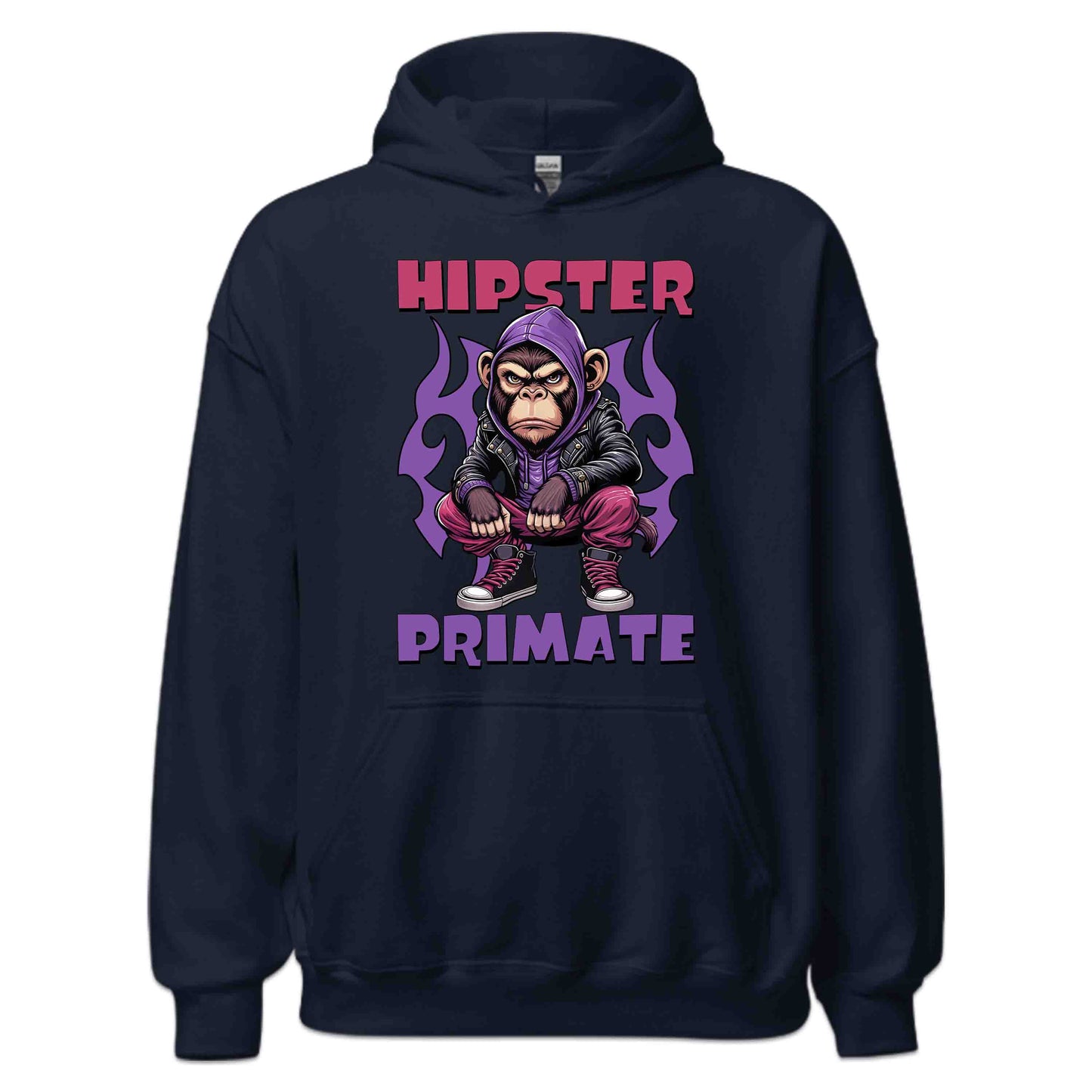 Hipster Primate Gorilla in Leather Jacket & Hoodie Iconic Urban Streetwear | PRODUCT CODE: HPSTRSWNTQYC