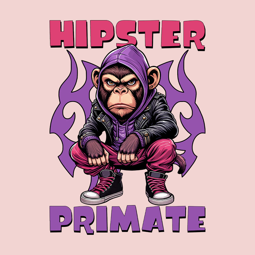 Hipster Primate Gorilla in Leather Jacket & Hoodie Iconic Urban Streetwear | PRODUCT CODE: HPSTRSWNTQYC