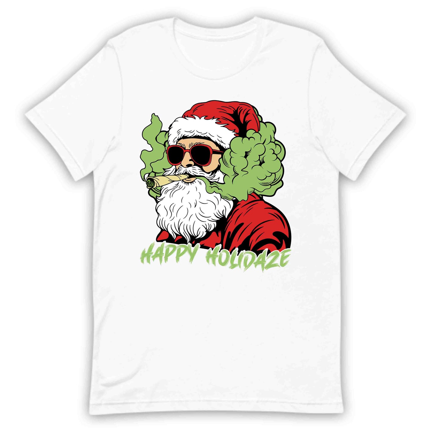 Happy Holidaze Santa Stoner Christmas Santa Smoking Weed Xmas Cannabis | PRODUCT CODE: HPYLDZRUNWED