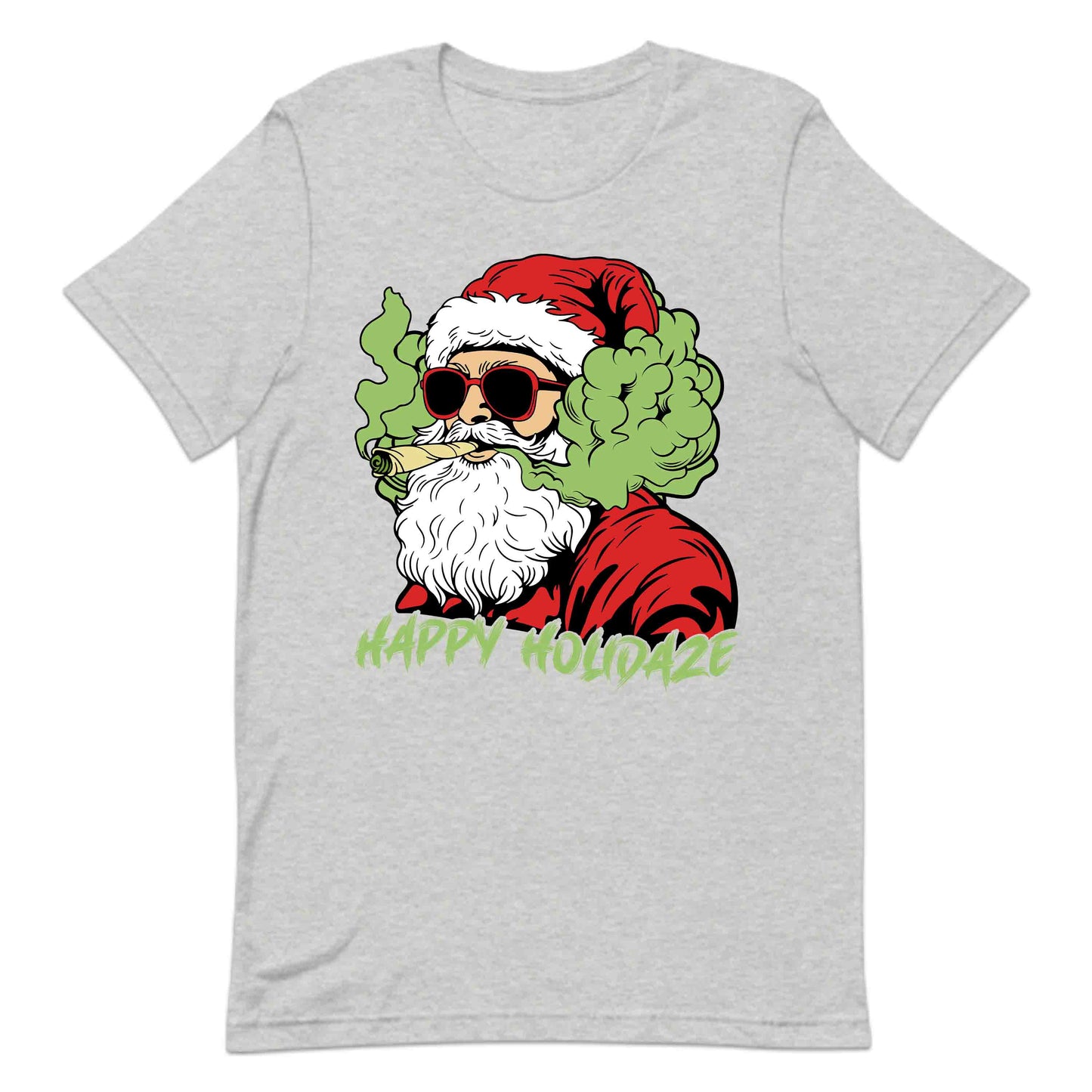 Happy Holidaze Santa Stoner Christmas Santa Smoking Weed Xmas Cannabis | PRODUCT CODE: HPYLDZRUNWED