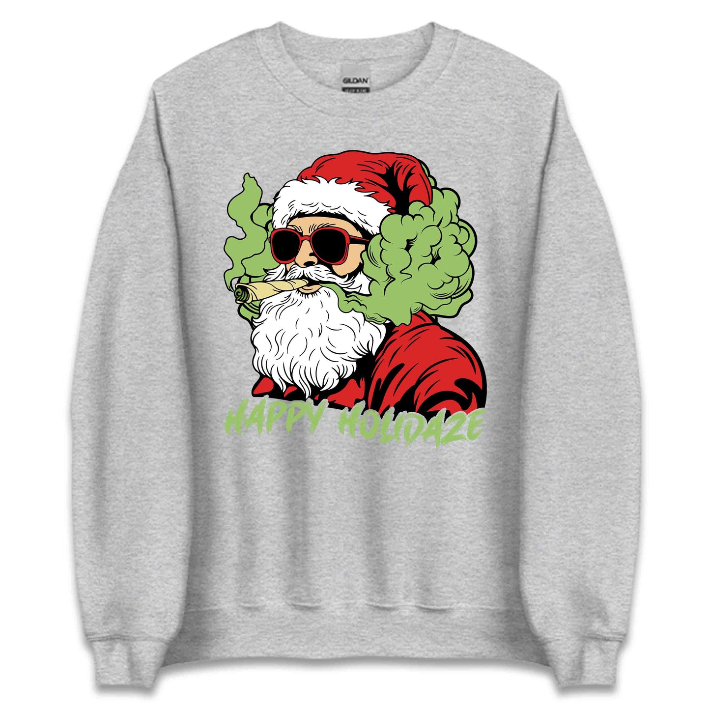 Happy Holidaze Santa Stoner Christmas Santa Smoking Weed Xmas Cannabis | PRODUCT CODE: HPYLDZRUNWED