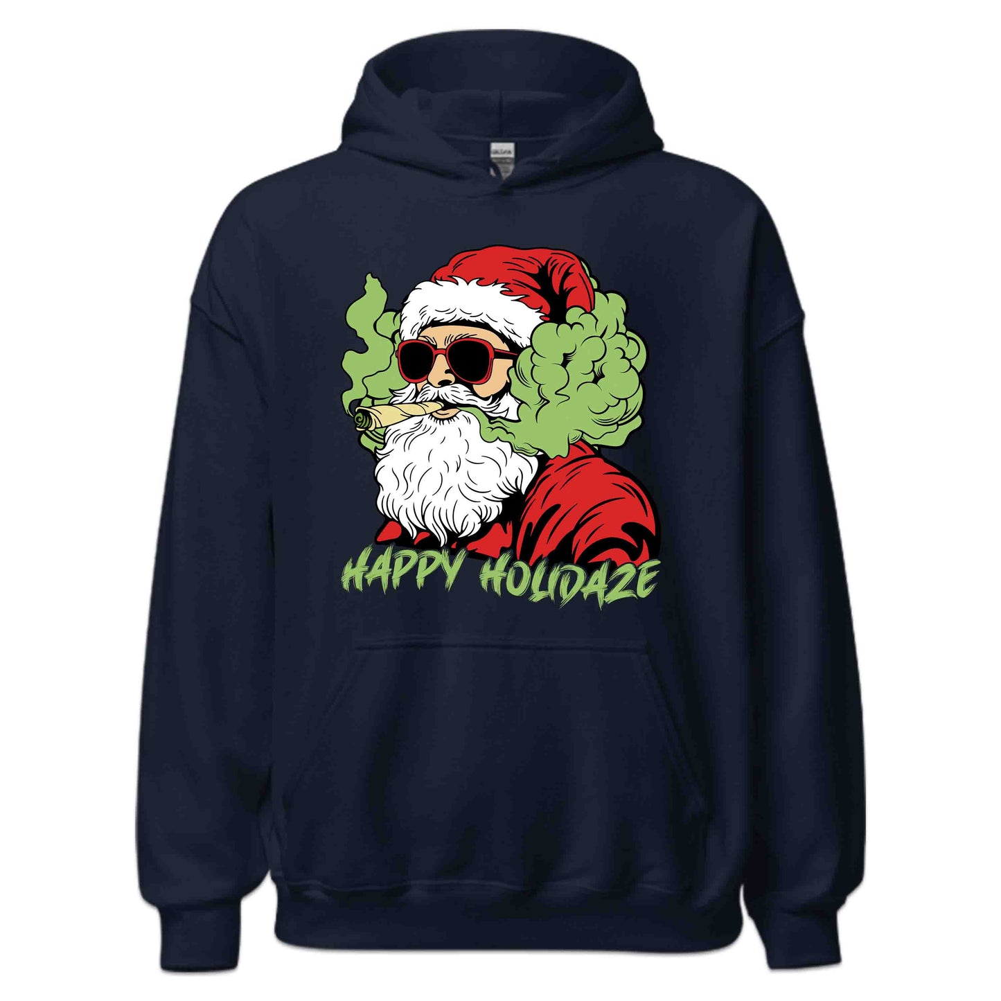 Happy Holidaze Santa Stoner Christmas Santa Smoking Weed Xmas Cannabis | PRODUCT CODE: HPYLDZRUNWED