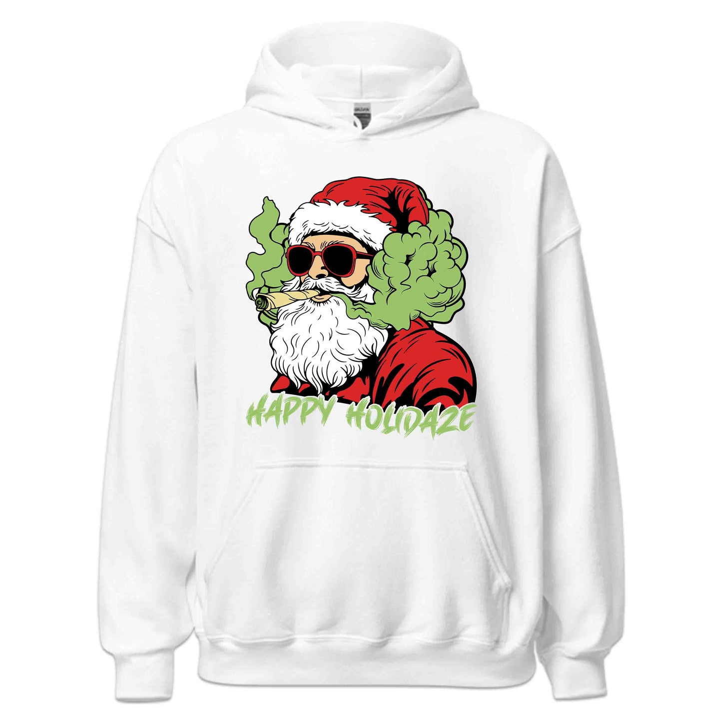 Happy Holidaze Santa Stoner Christmas Santa Smoking Weed Xmas Cannabis | PRODUCT CODE: HPYLDZRUNWED