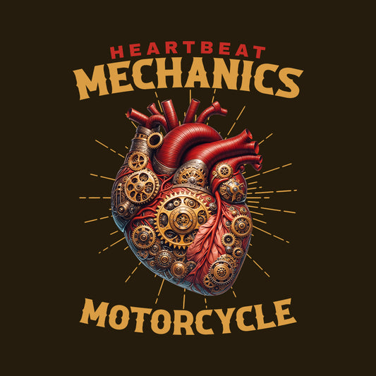 Heartbeat Mechanics Motorcycle Steampunk Biker Biking Enthusiasts and Engineers | PRODUCT CODE: HRTMCHNSOYB