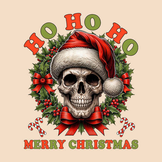 Ho Ho Ho Santa Skull Christmas Gothic Xmas Spooky Skull | PRODUCT CODE: HSTMNGOCKL