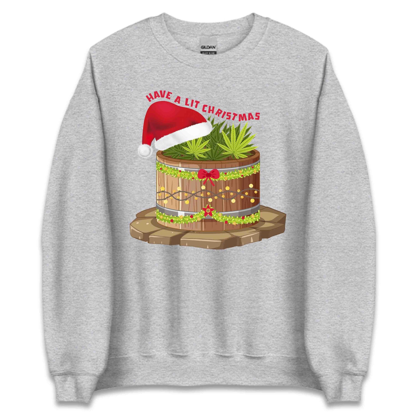 Have a Lit Christmas Cannabis Weed Xmas Funny Holiday Stoner | PRODUCT CODE: HVALTCHNBWD