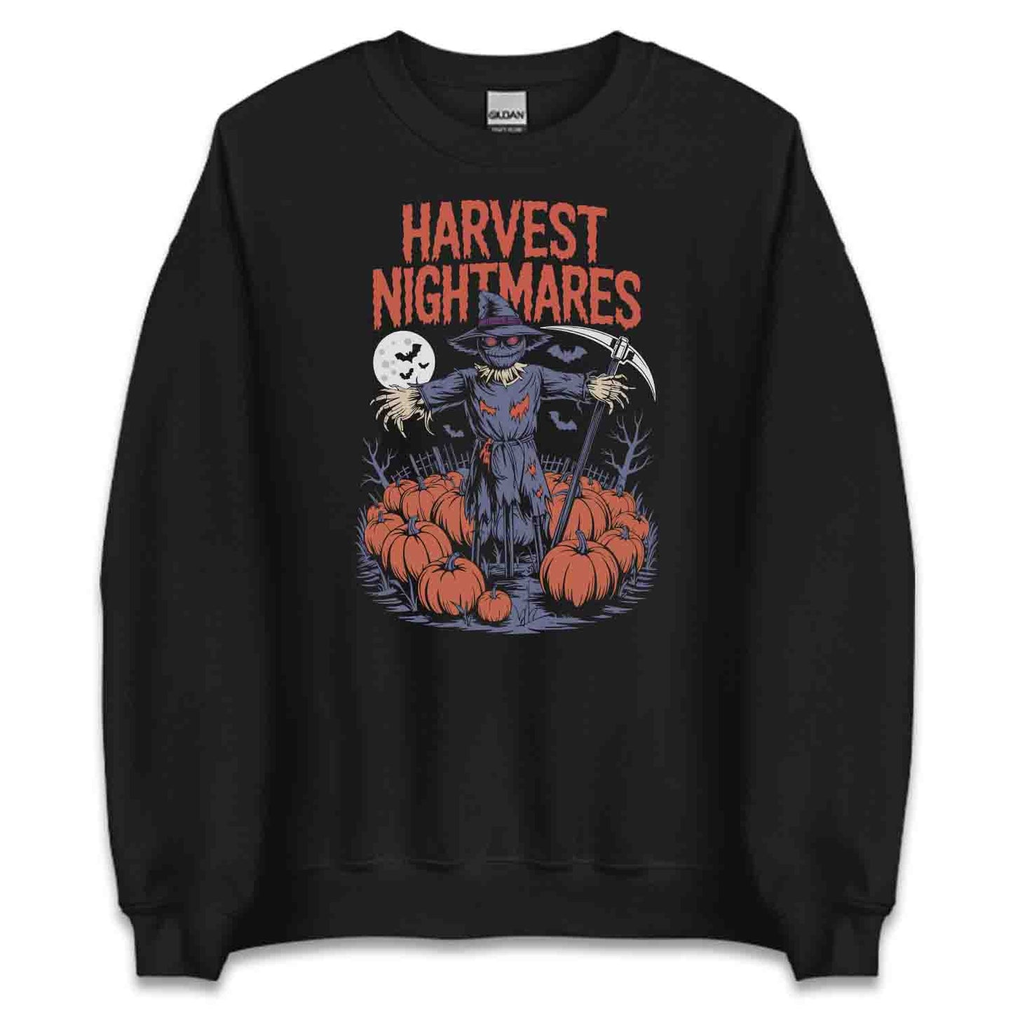 Harvest Nightmares T-Shirt, Spooky Pumpkin Sweatshirt, Creepy Scarecrow Hoodie | PRODUCT CODE: HWHEABNHG