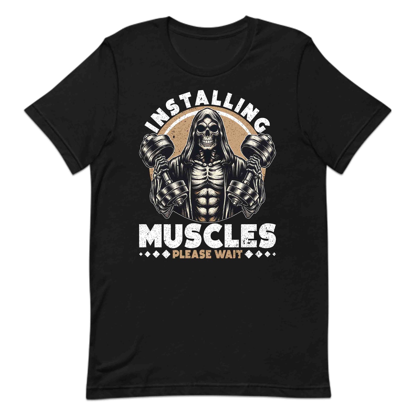 Installing Muscles Please Wait Gym Skeleton With Dumbbells | PRODUCT CODE: INSMULPESKND
