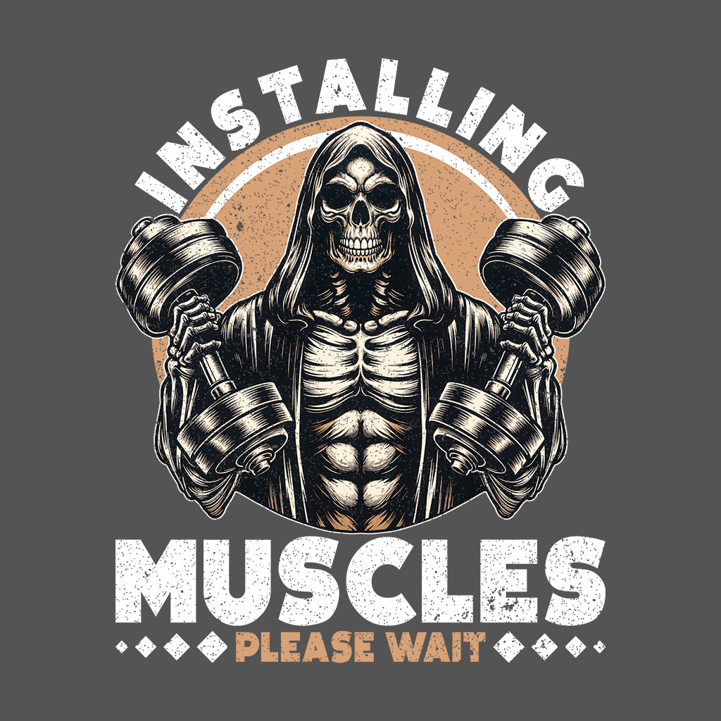 Installing Muscles Please Wait Gym Skeleton With Dumbbells | PRODUCT CODE: INSMULPESKND