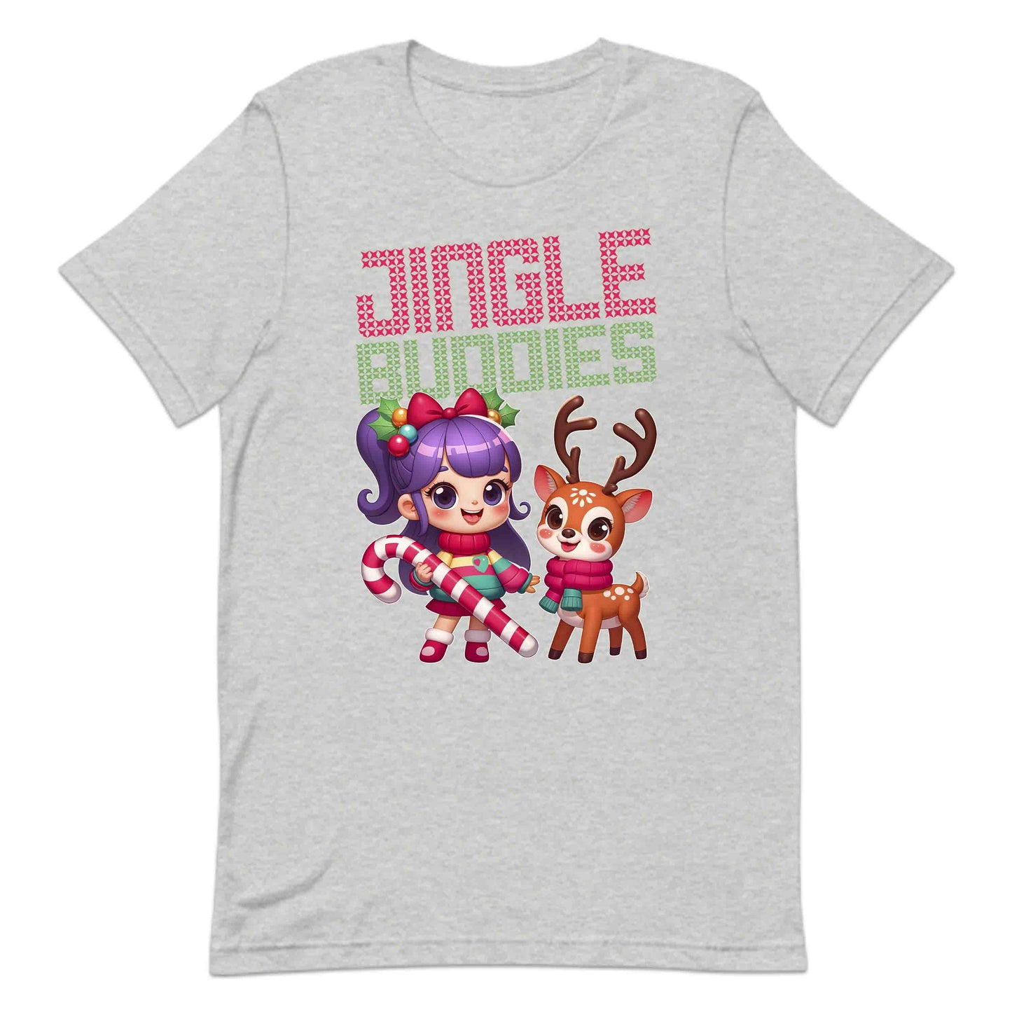 Ugly Christmas Jingle Buddies Kawaii Girl And Reindeer Candy Cane Xmas | PRODUCT CODE: JNLBDSEKWGR
