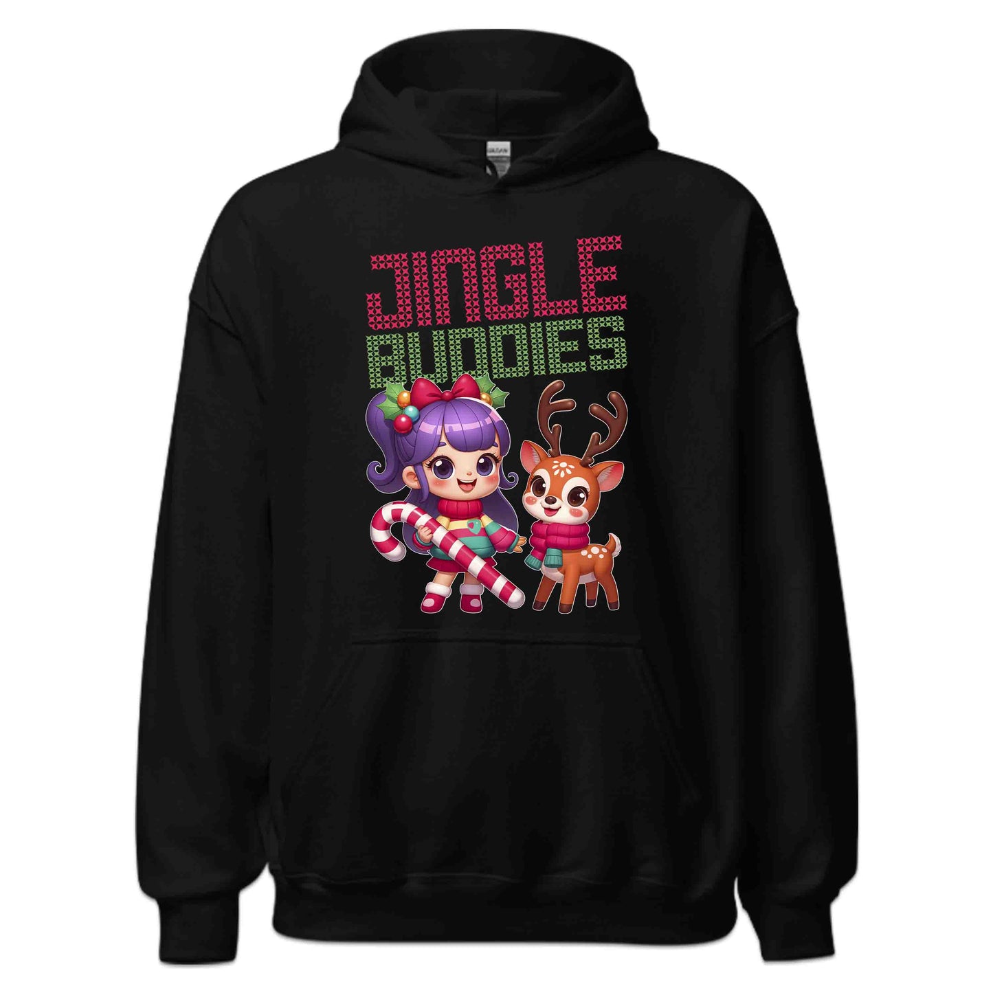Ugly Christmas Jingle Buddies Kawaii Girl And Reindeer Candy Cane Xmas | PRODUCT CODE: JNLBDSEKWGR
