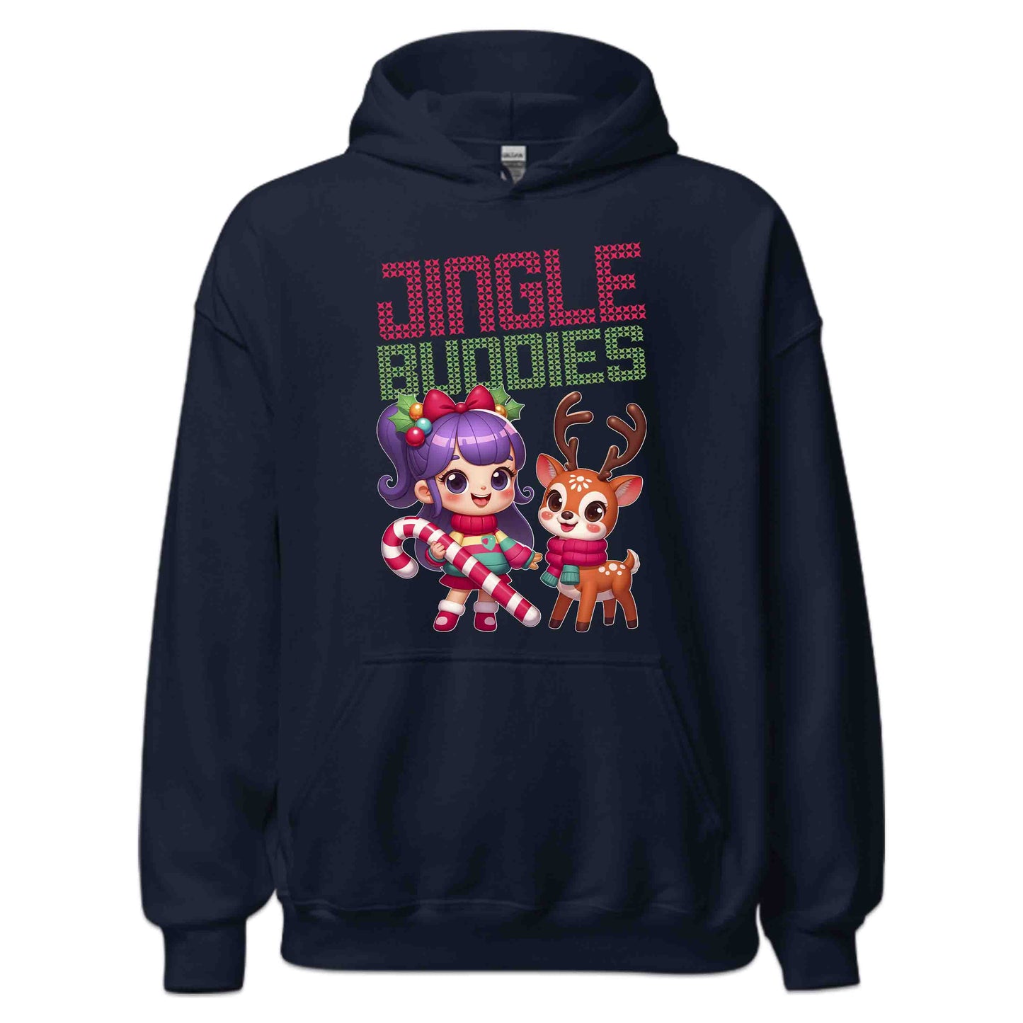 Ugly Christmas Jingle Buddies Kawaii Girl And Reindeer Candy Cane Xmas | PRODUCT CODE: JNLBDSEKWGR