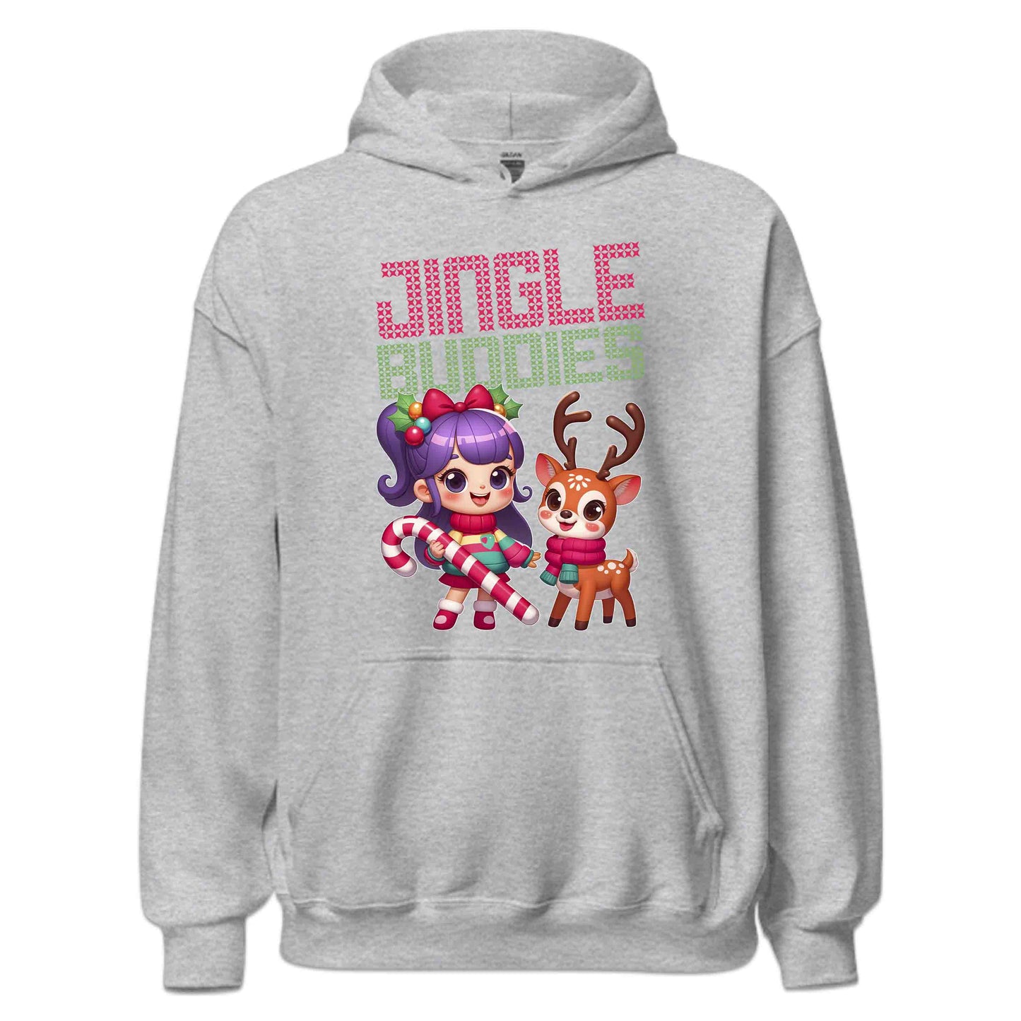 Ugly Christmas Jingle Buddies Kawaii Girl And Reindeer Candy Cane Xmas | PRODUCT CODE: JNLBDSEKWGR