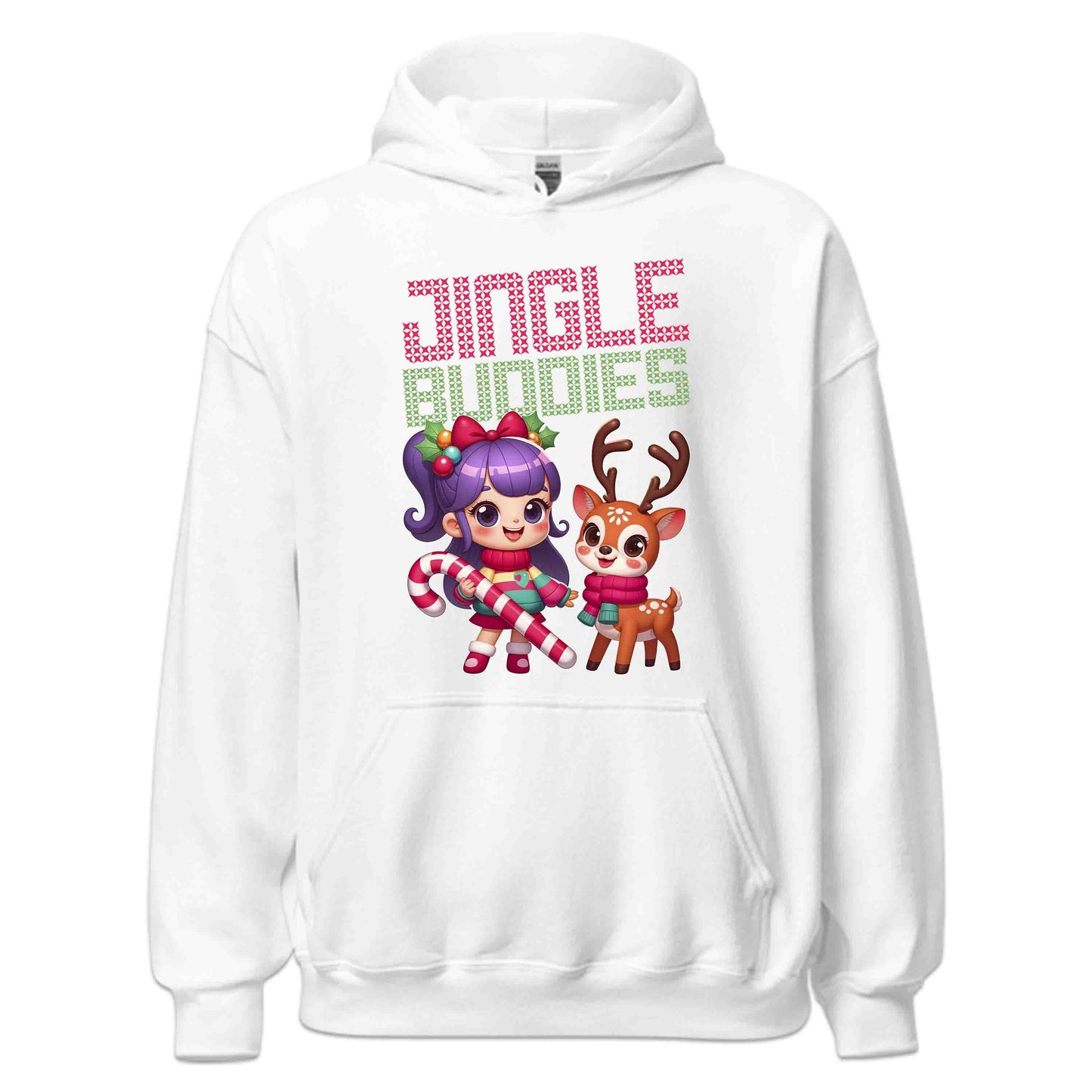 Ugly Christmas Jingle Buddies Kawaii Girl And Reindeer Candy Cane Xmas | PRODUCT CODE: JNLBDSEKWGR